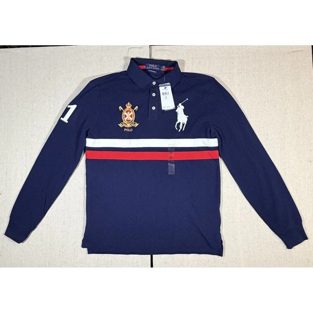 New With Tags Polo Ralph Lauren Big Pony‎ Navy Long Sleeve Shirt Medium
